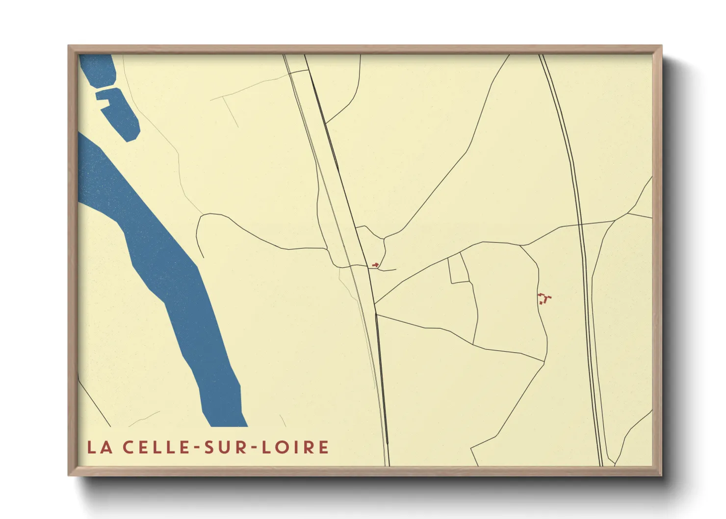 Une affiche de carte sur La Celle-sur-Loire