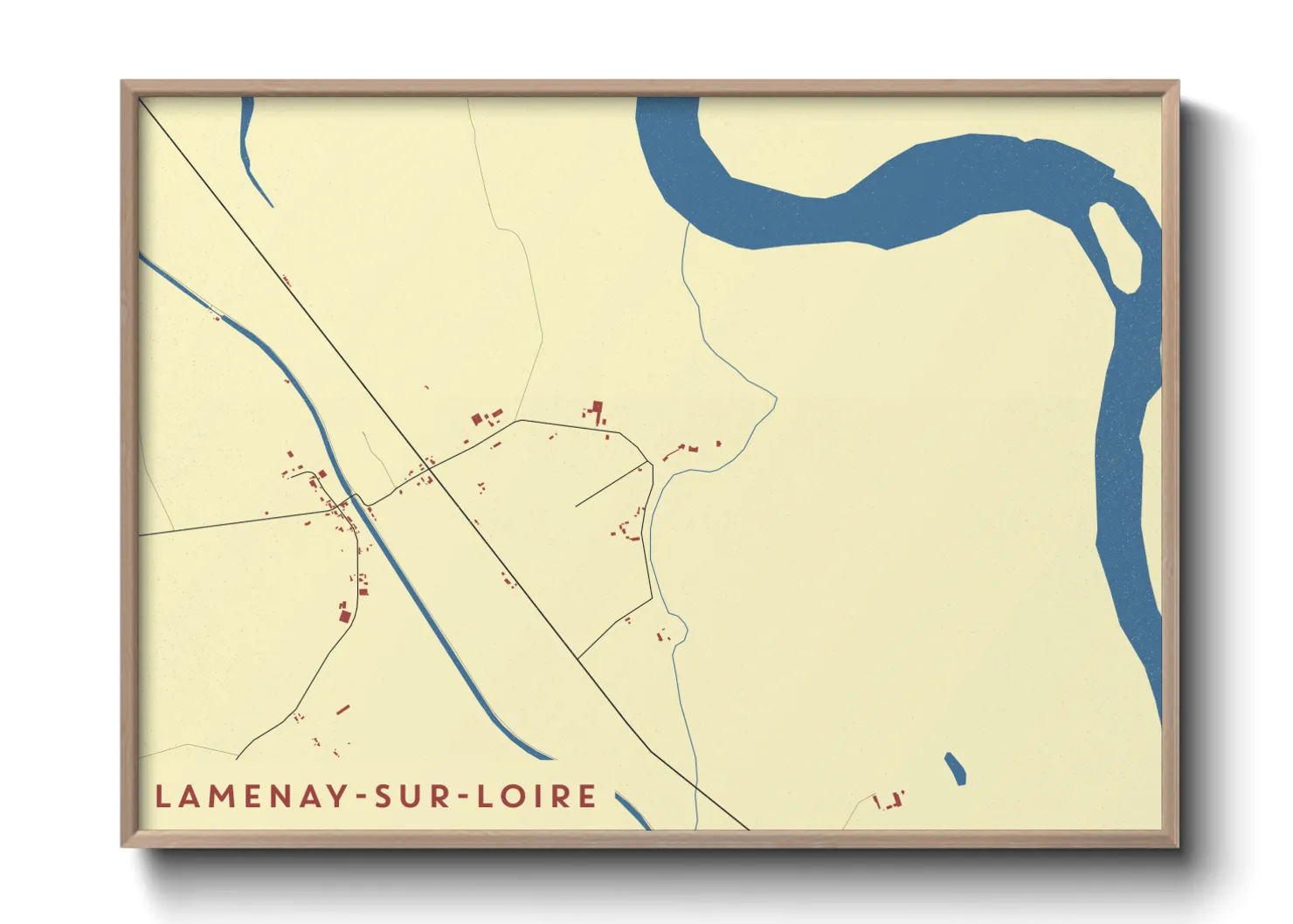 Une affiche de carte sur Lamenay-sur-Loire