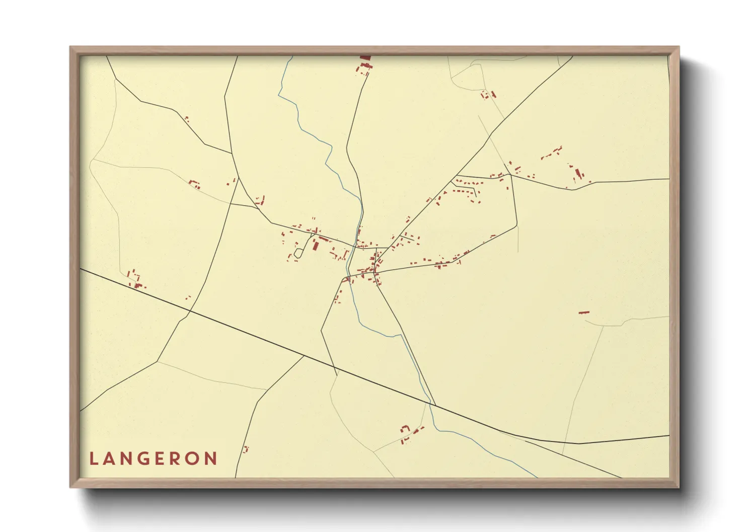 Une affiche de carte sur Langeron