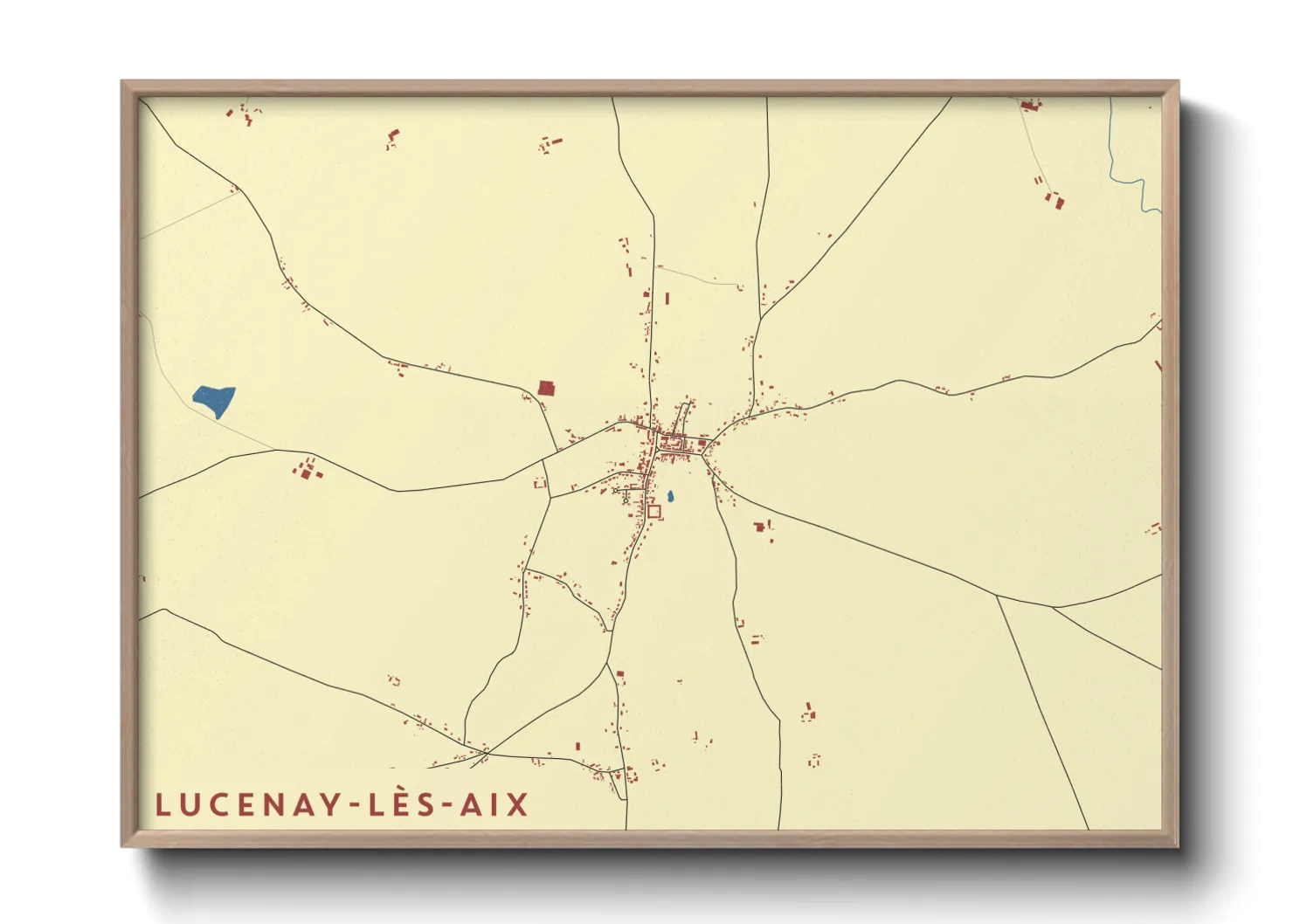 Une affiche de carte sur Lucenay-lès-Aix