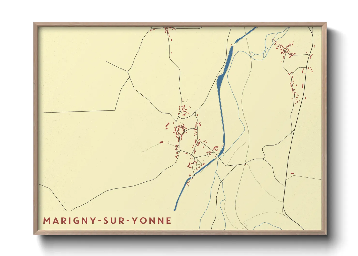 Une affiche de carte sur Marigny-sur-Yonne