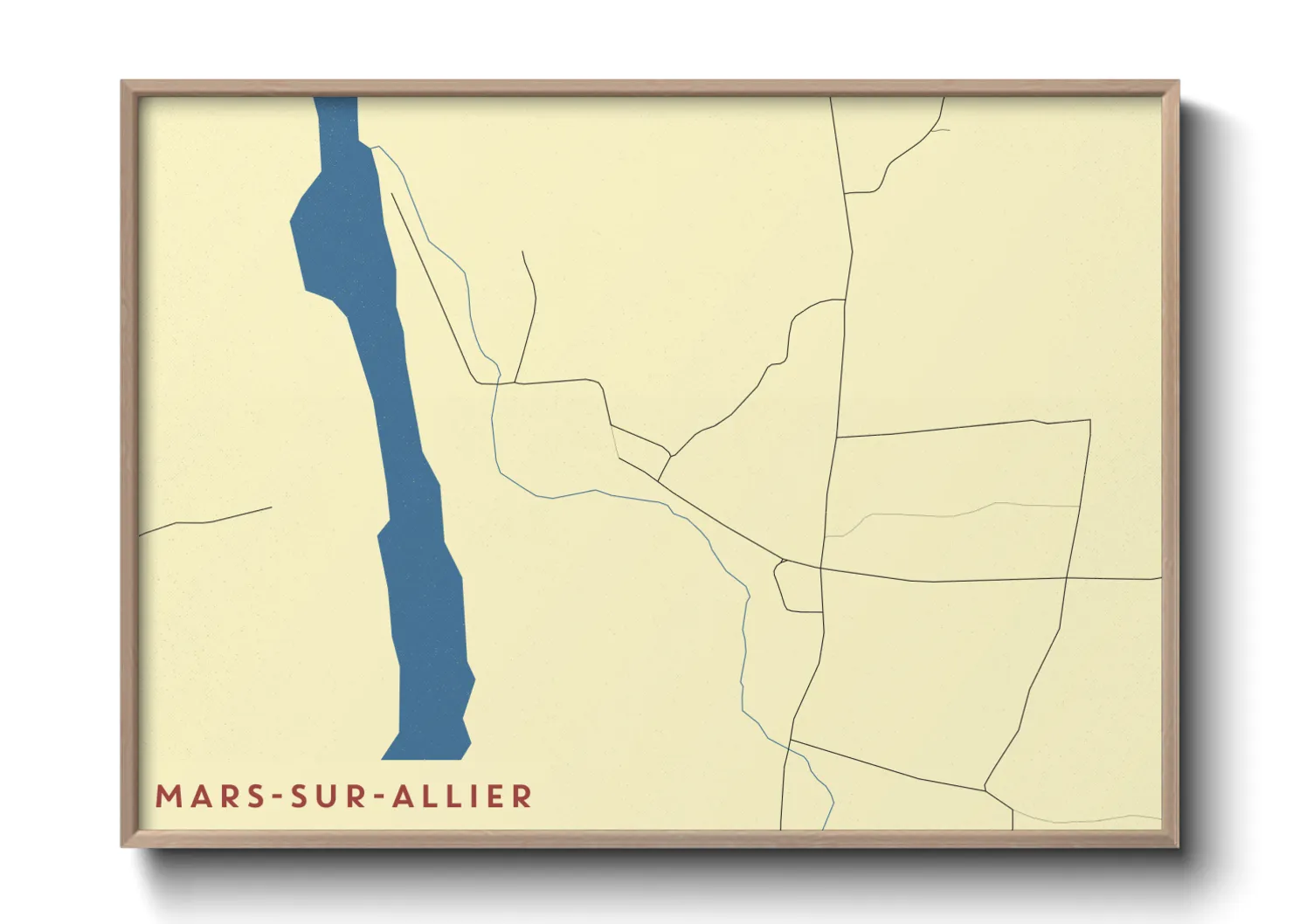 Une affiche de carte sur Mars-sur-Allier