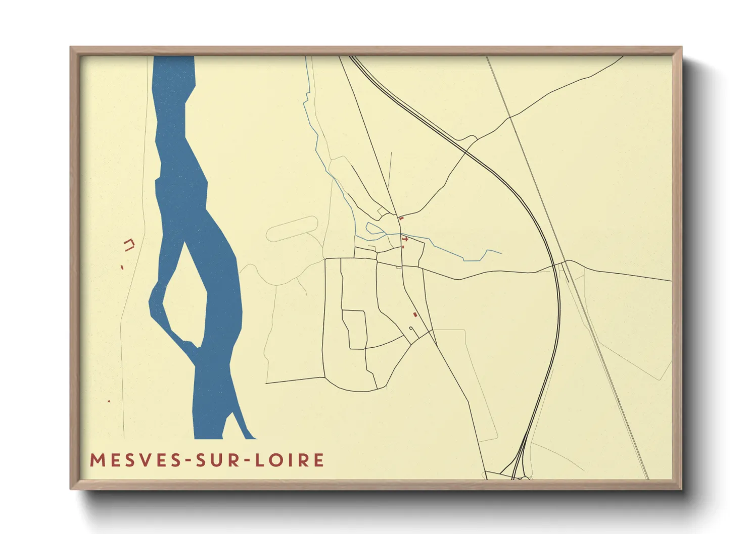 Une affiche de carte sur Mesves-sur-Loire