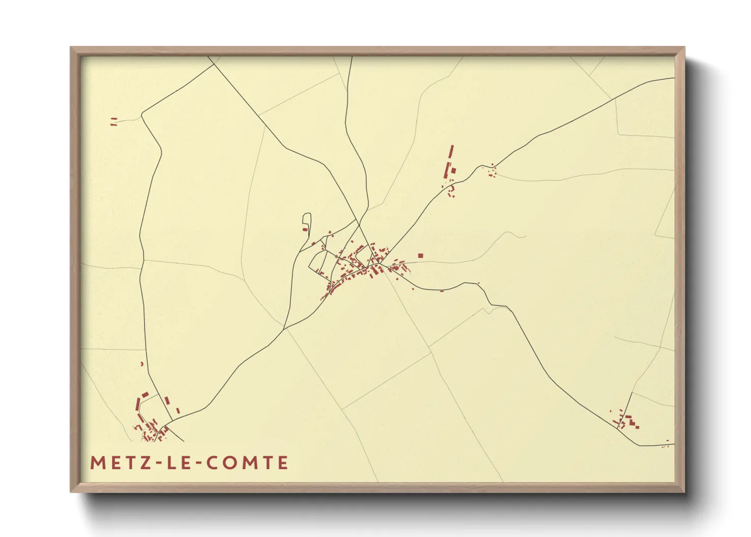 Une affiche de carte sur Metz-le-Comte