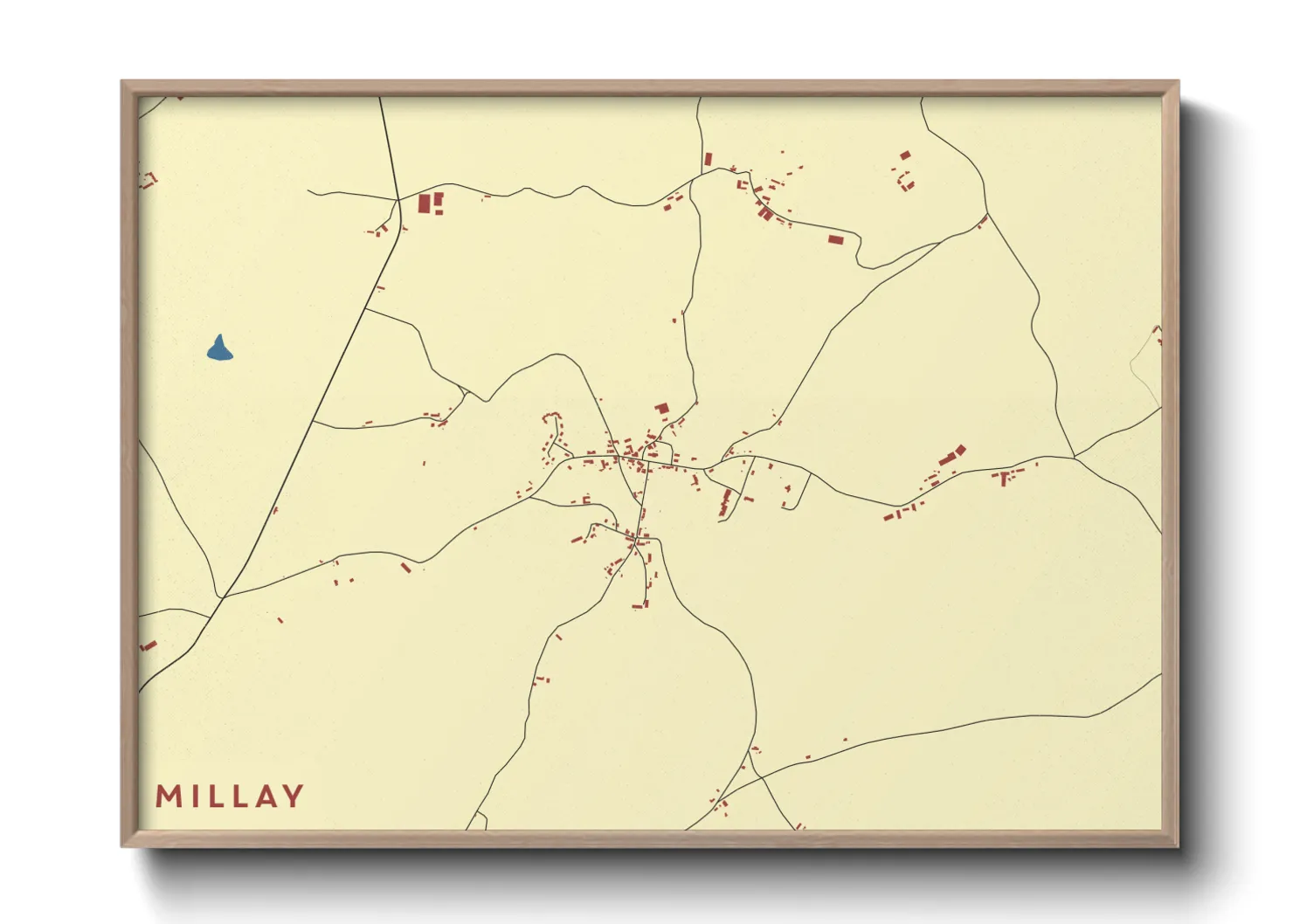 Une affiche de carte sur Millay