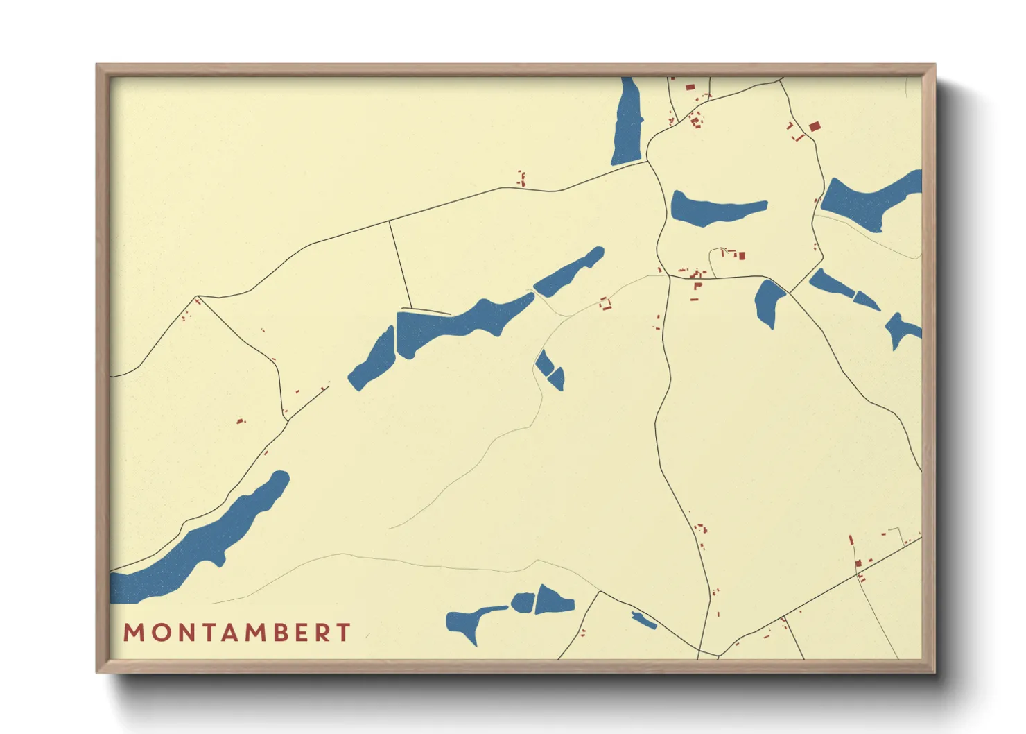 Une affiche de carte sur Montambert