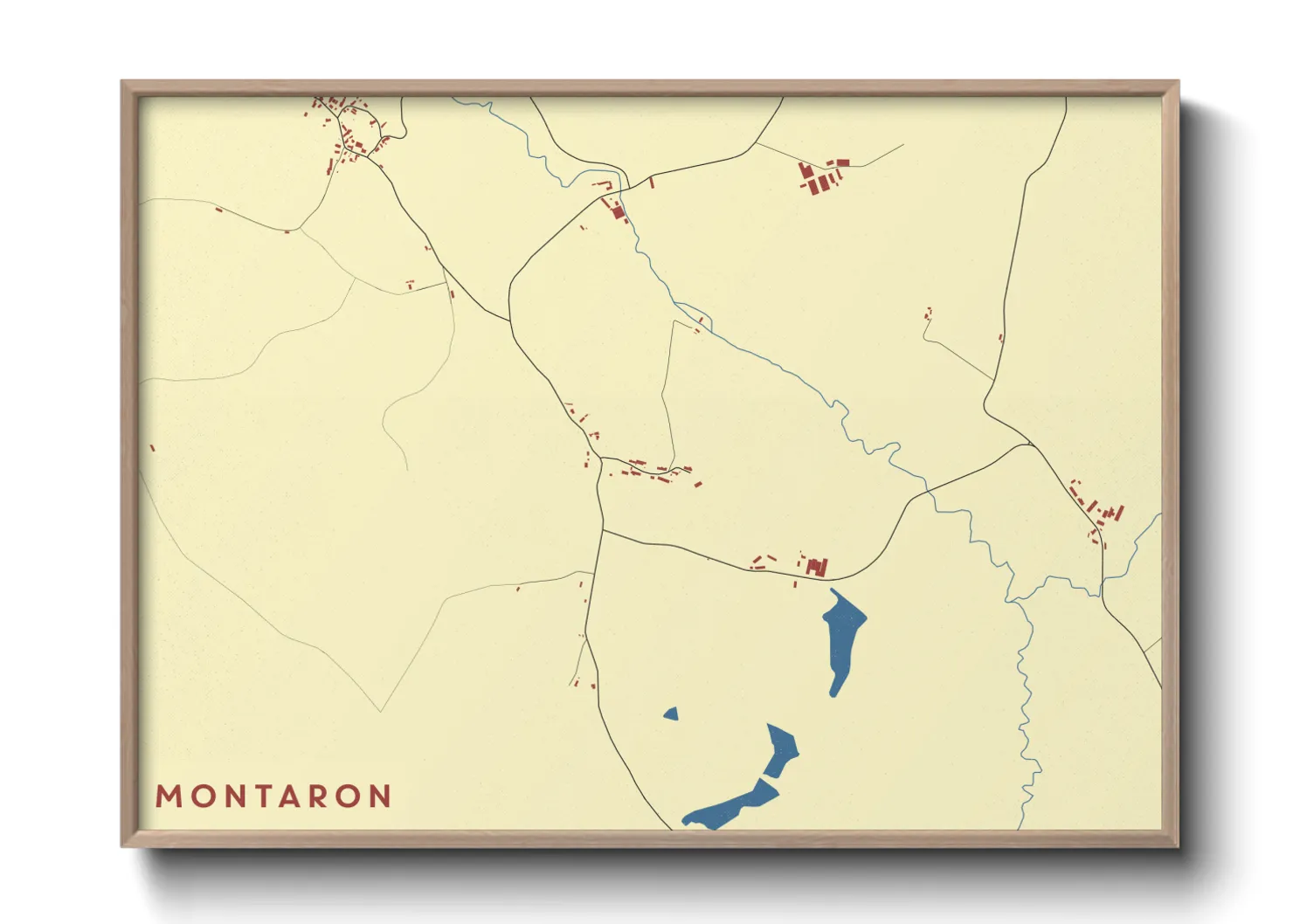 Une affiche de carte sur Montaron