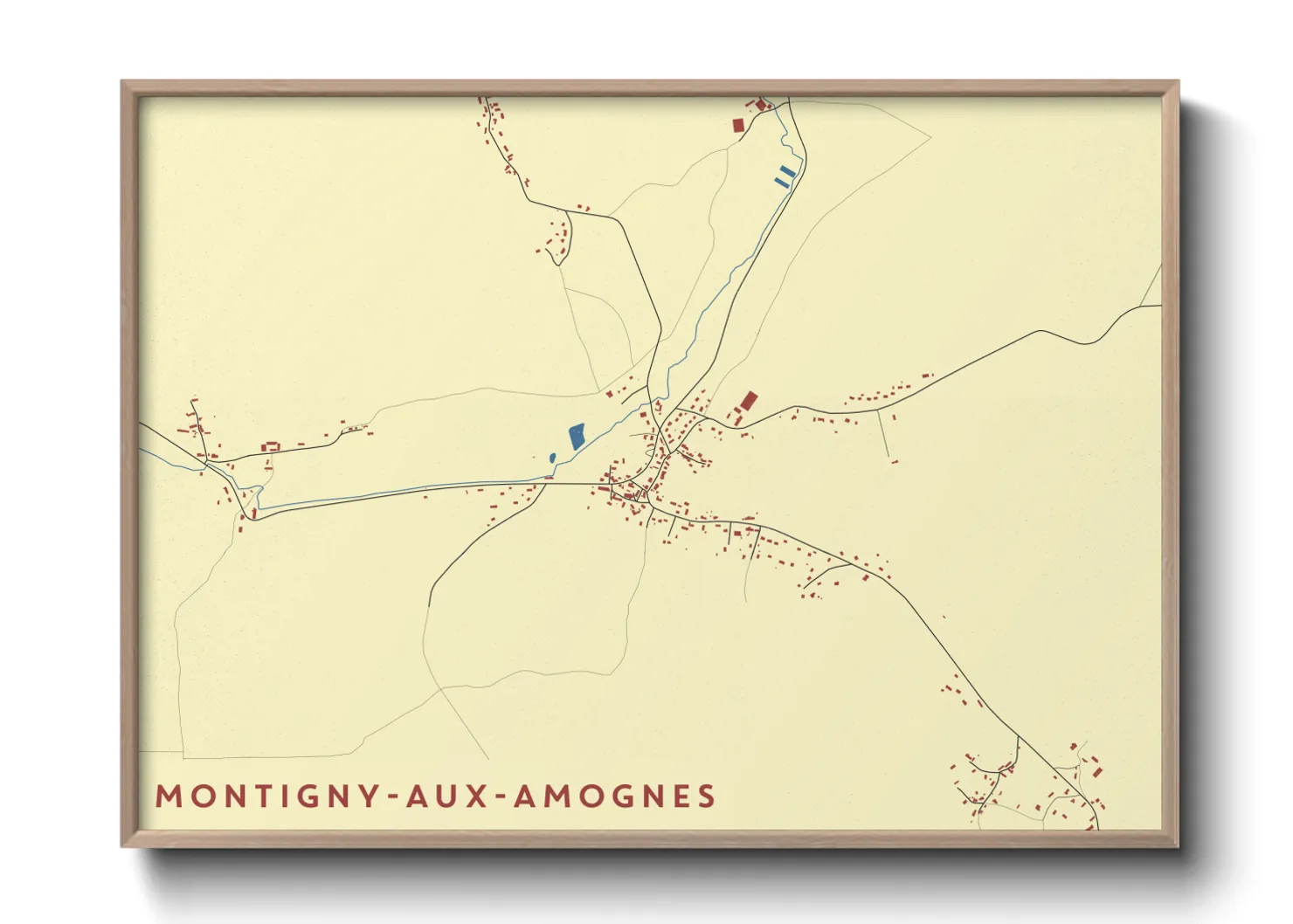 Une affiche de carte sur Montigny-aux-Amognes