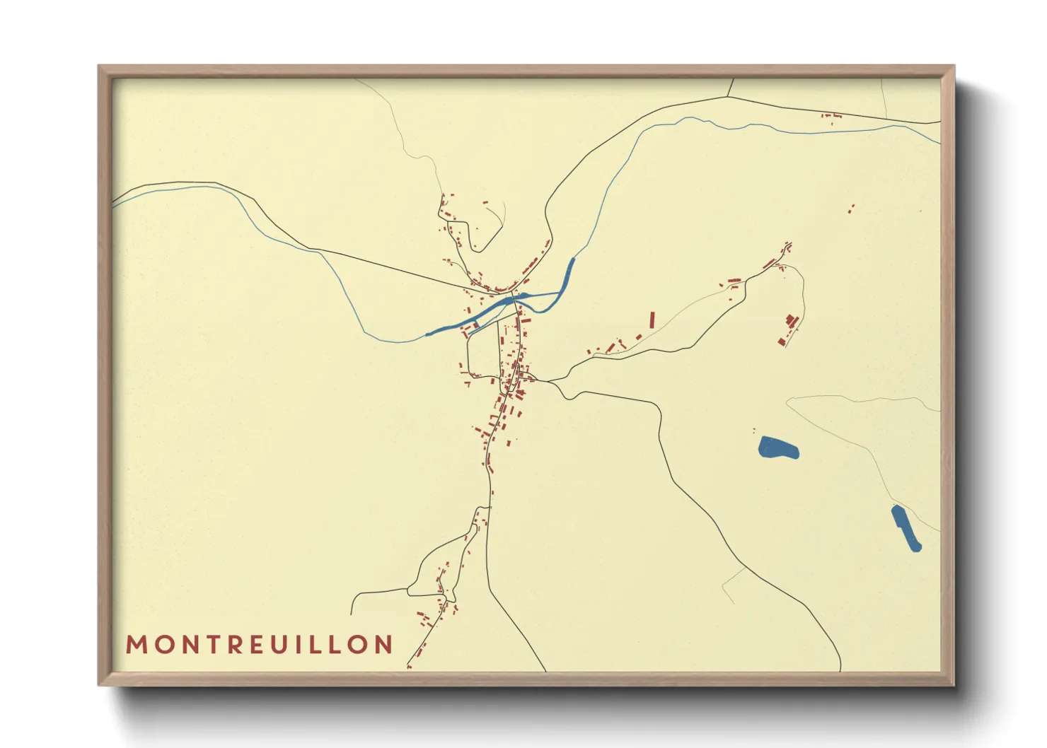 Une affiche de carte sur Montreuillon
