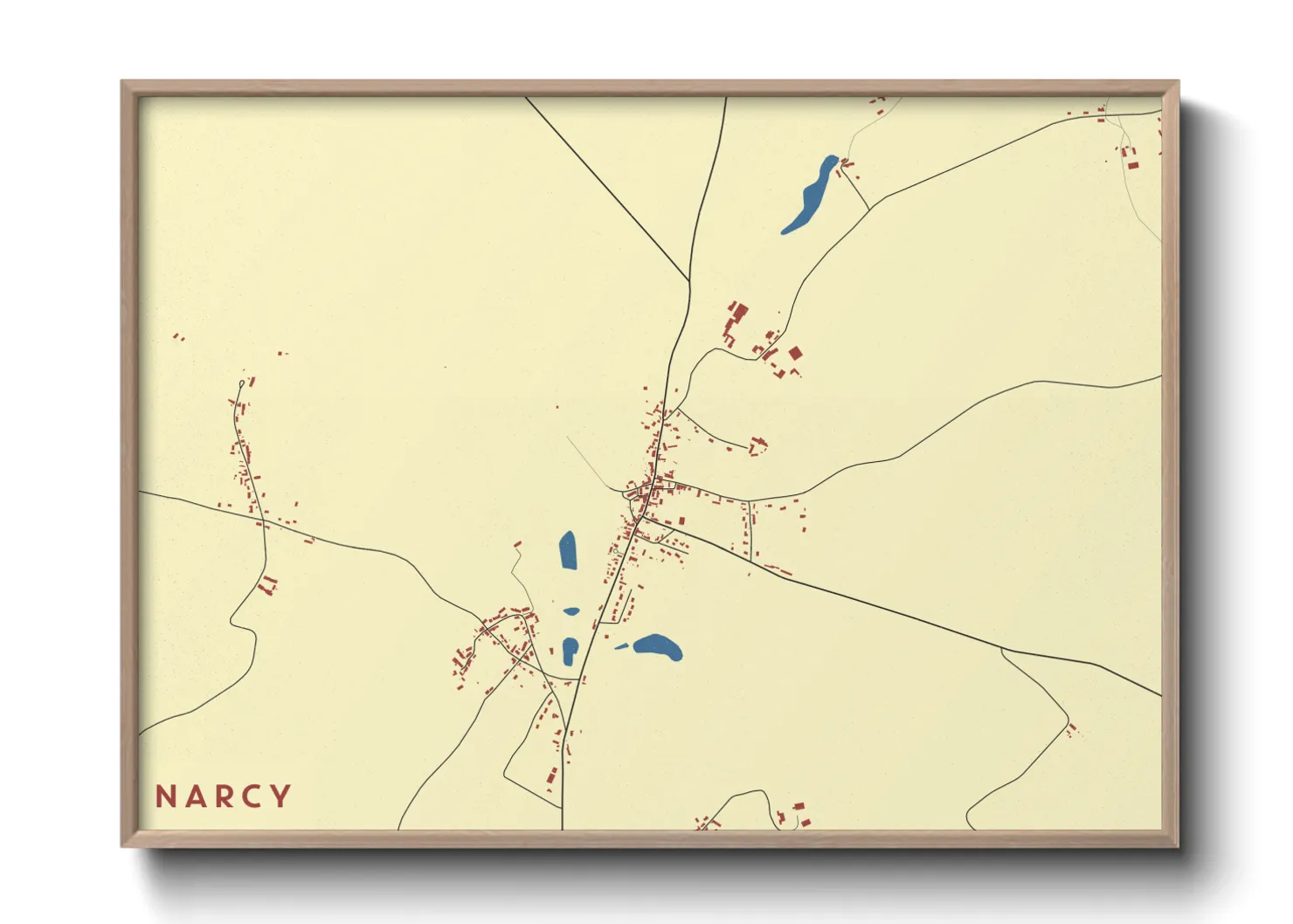 Une affiche de carte sur Narcy