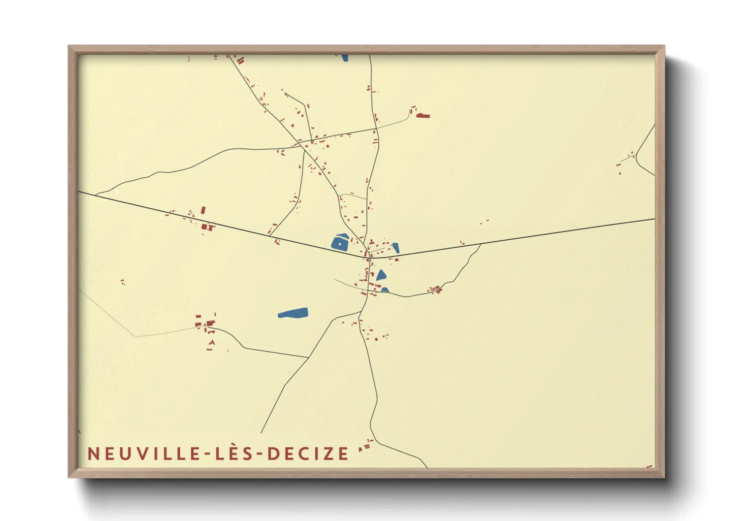 Une affiche de carte sur Neuville-lès-Decize