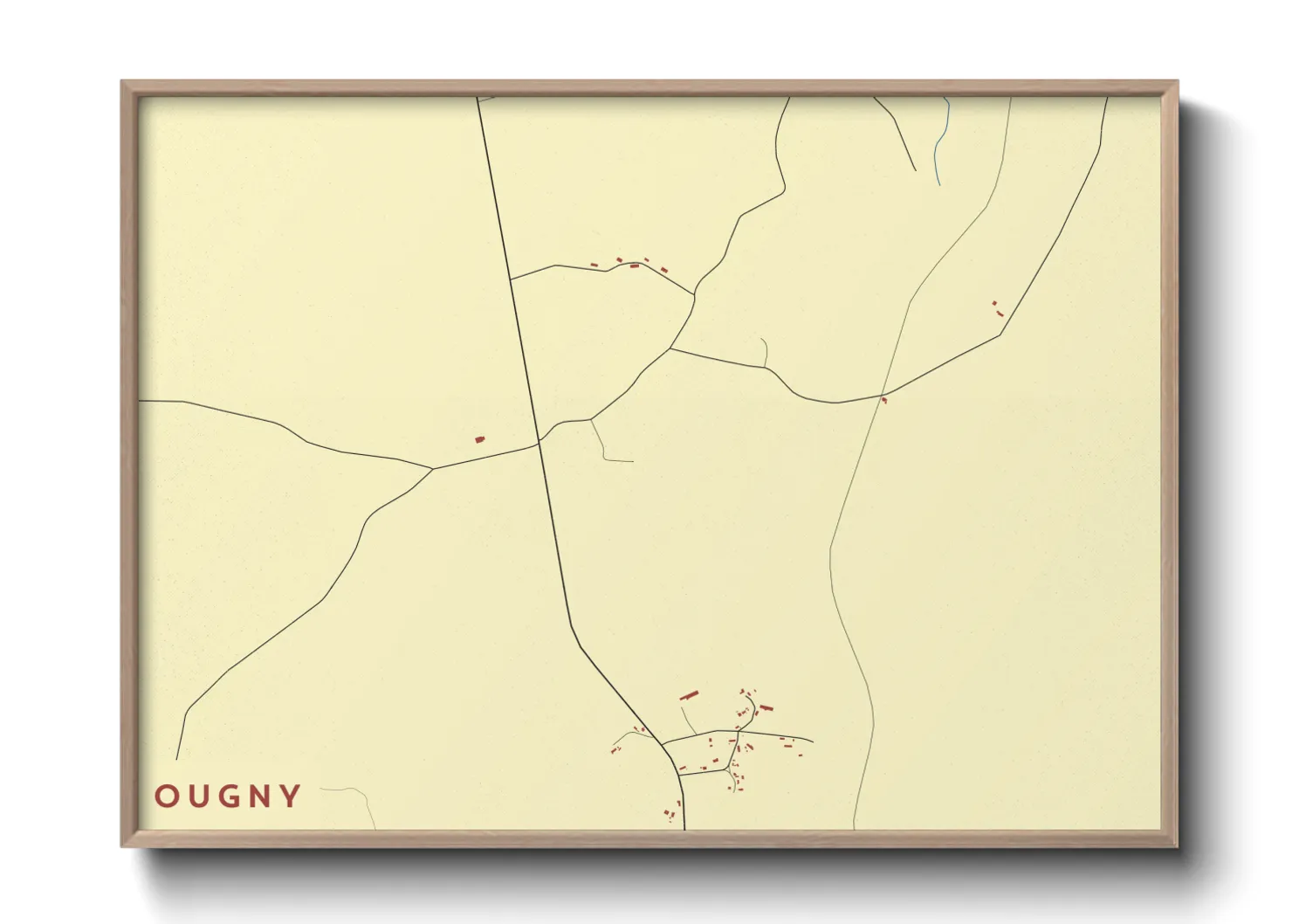 Une affiche de carte sur Ougny