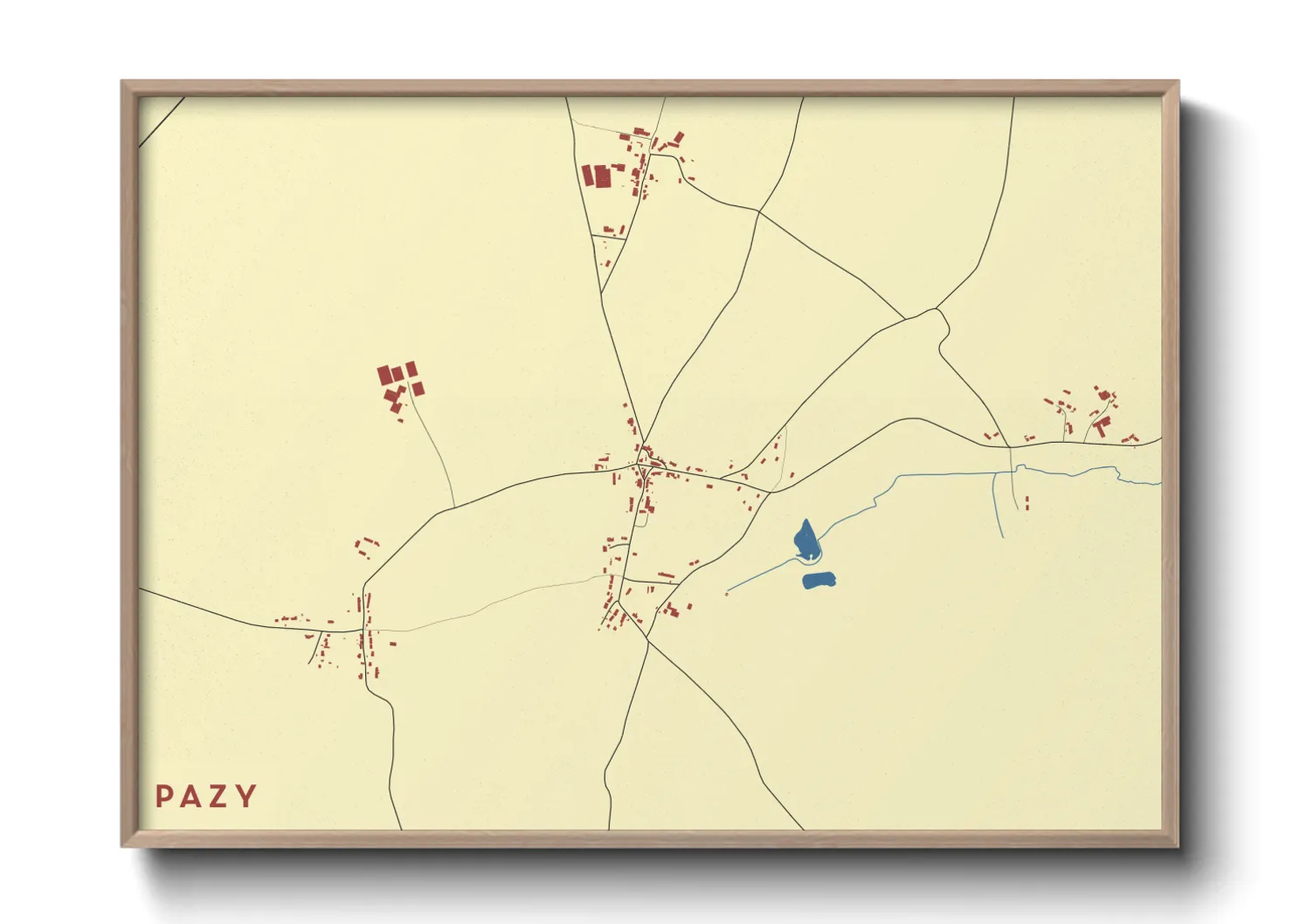 Une affiche de carte sur Pazy