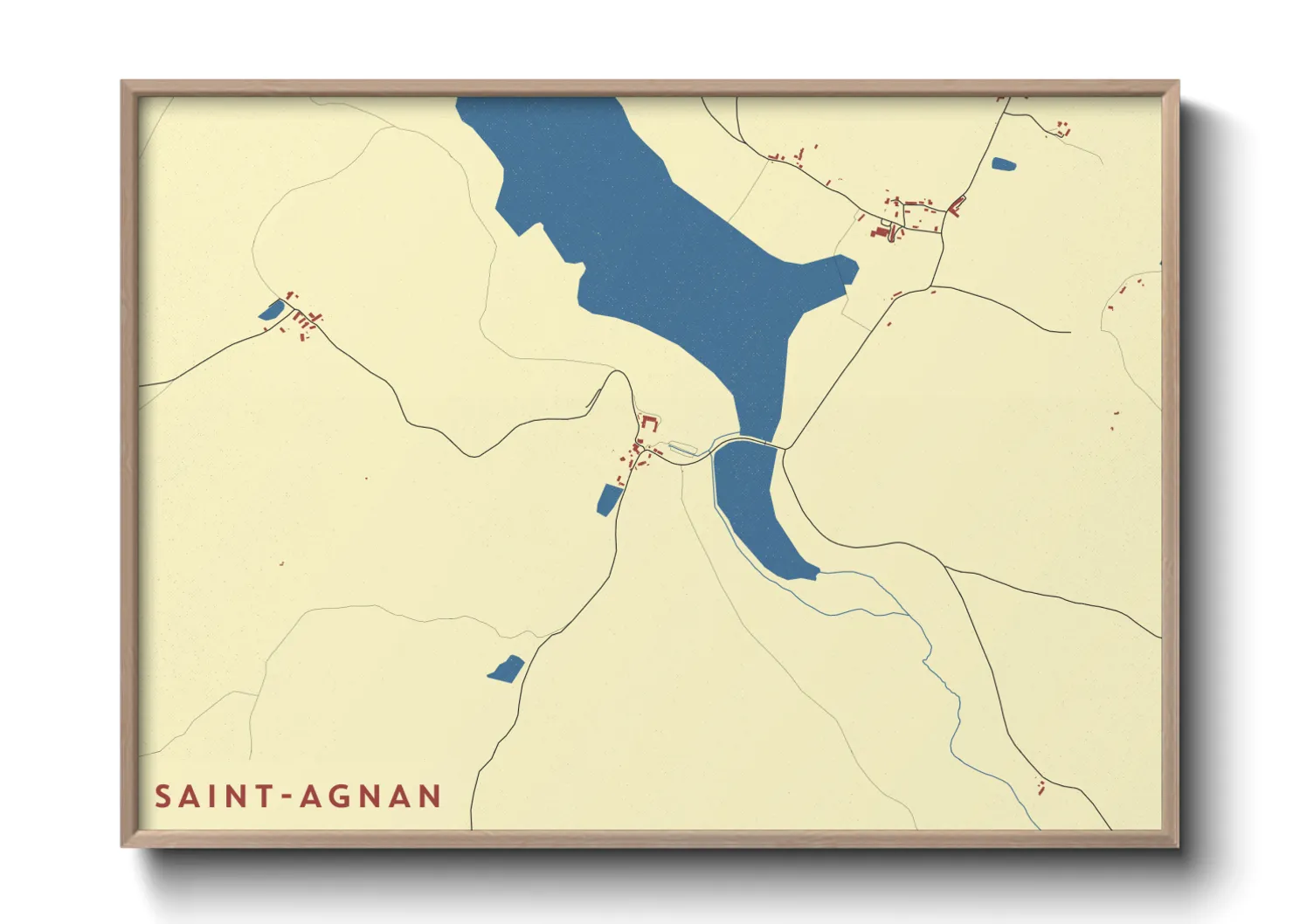 Une affiche de carte sur Saint-Agnan