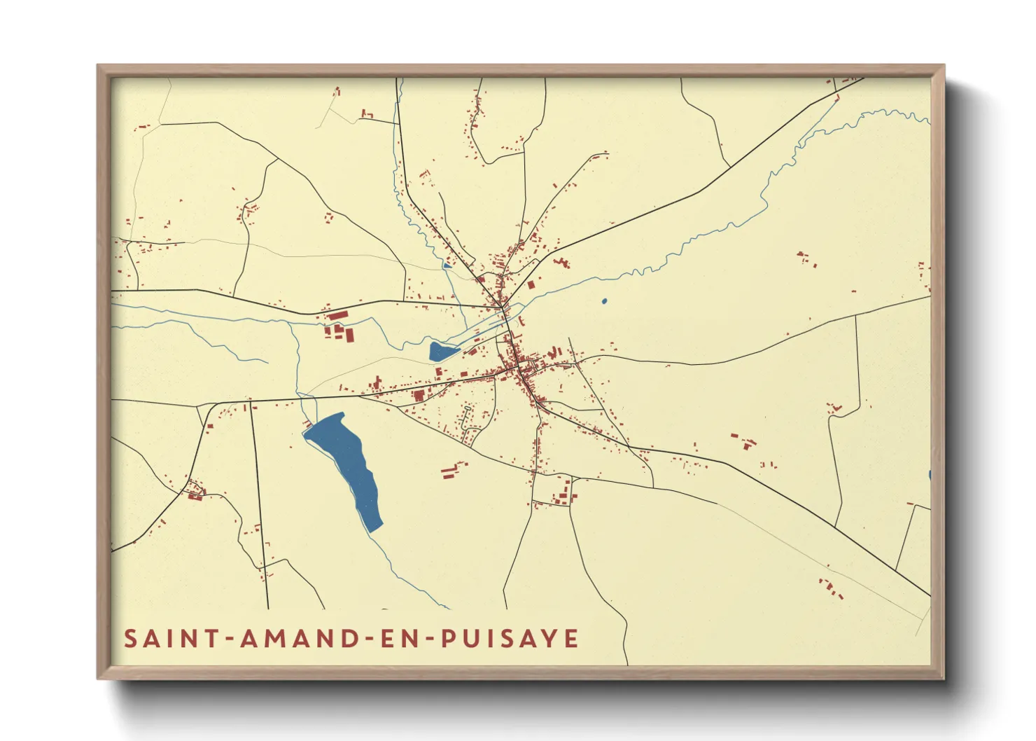 Une affiche de carte sur Saint-Amand-en-Puisaye