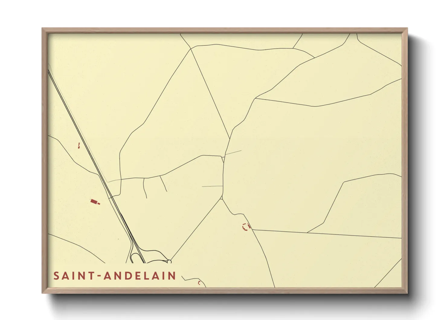Une affiche de carte sur Saint-Andelain