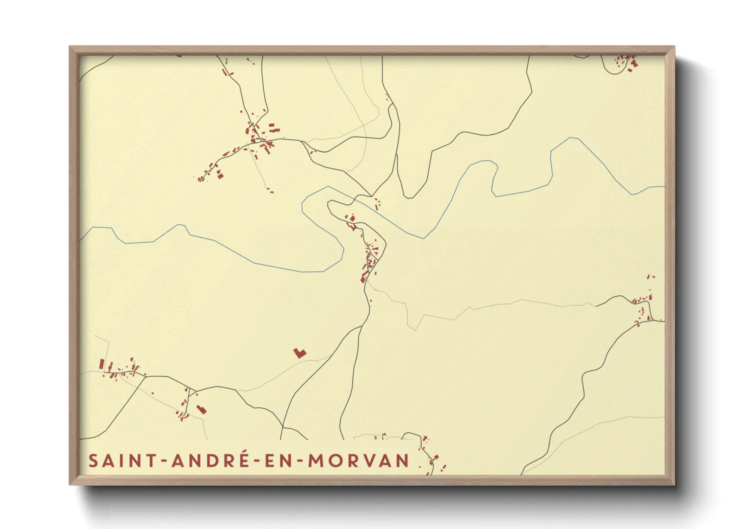 Une affiche de carte sur Saint-André-en-Morvan