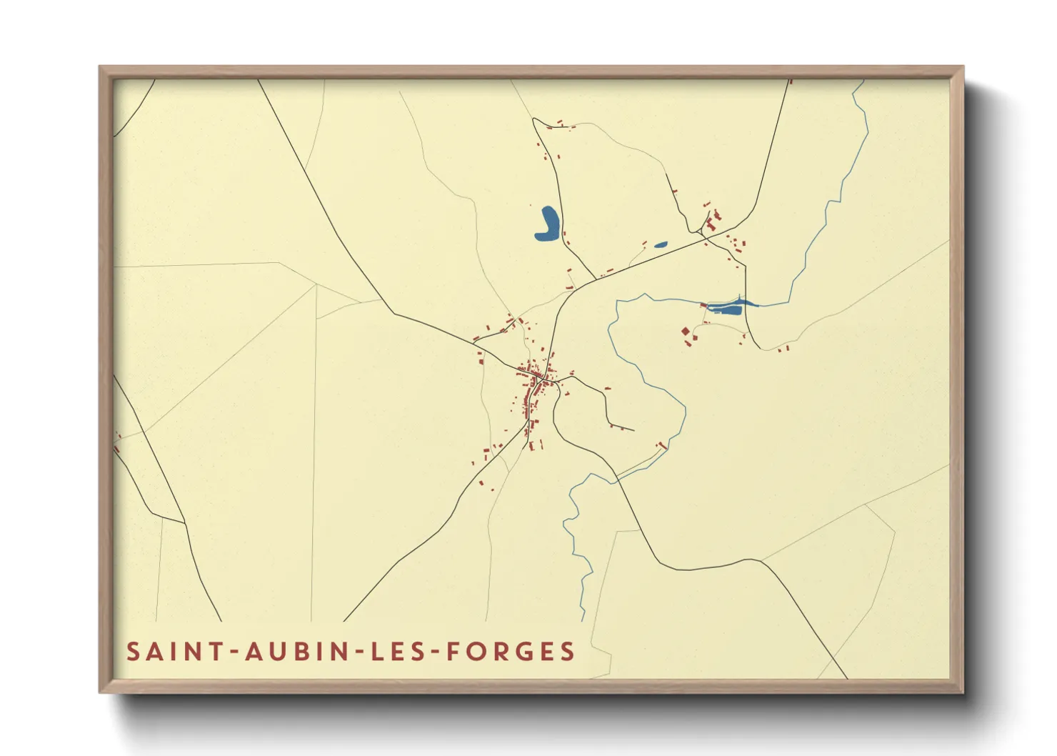 Une affiche de carte sur Saint-Aubin-les-Forges