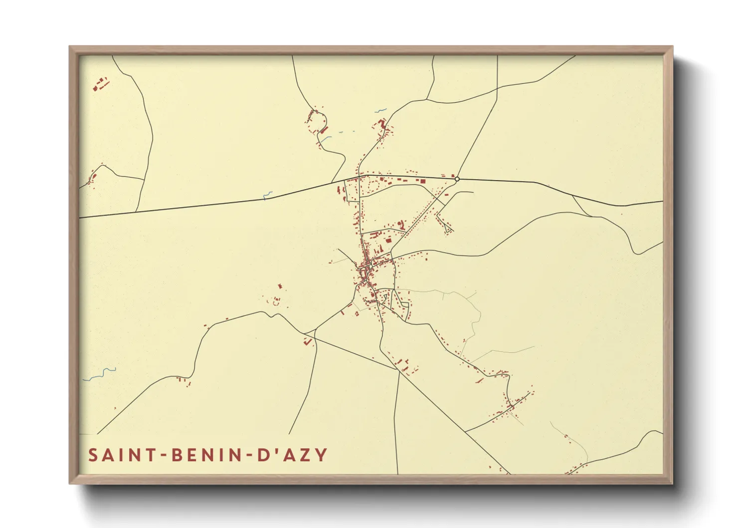 Une affiche de carte sur Saint-Benin-d'Azy