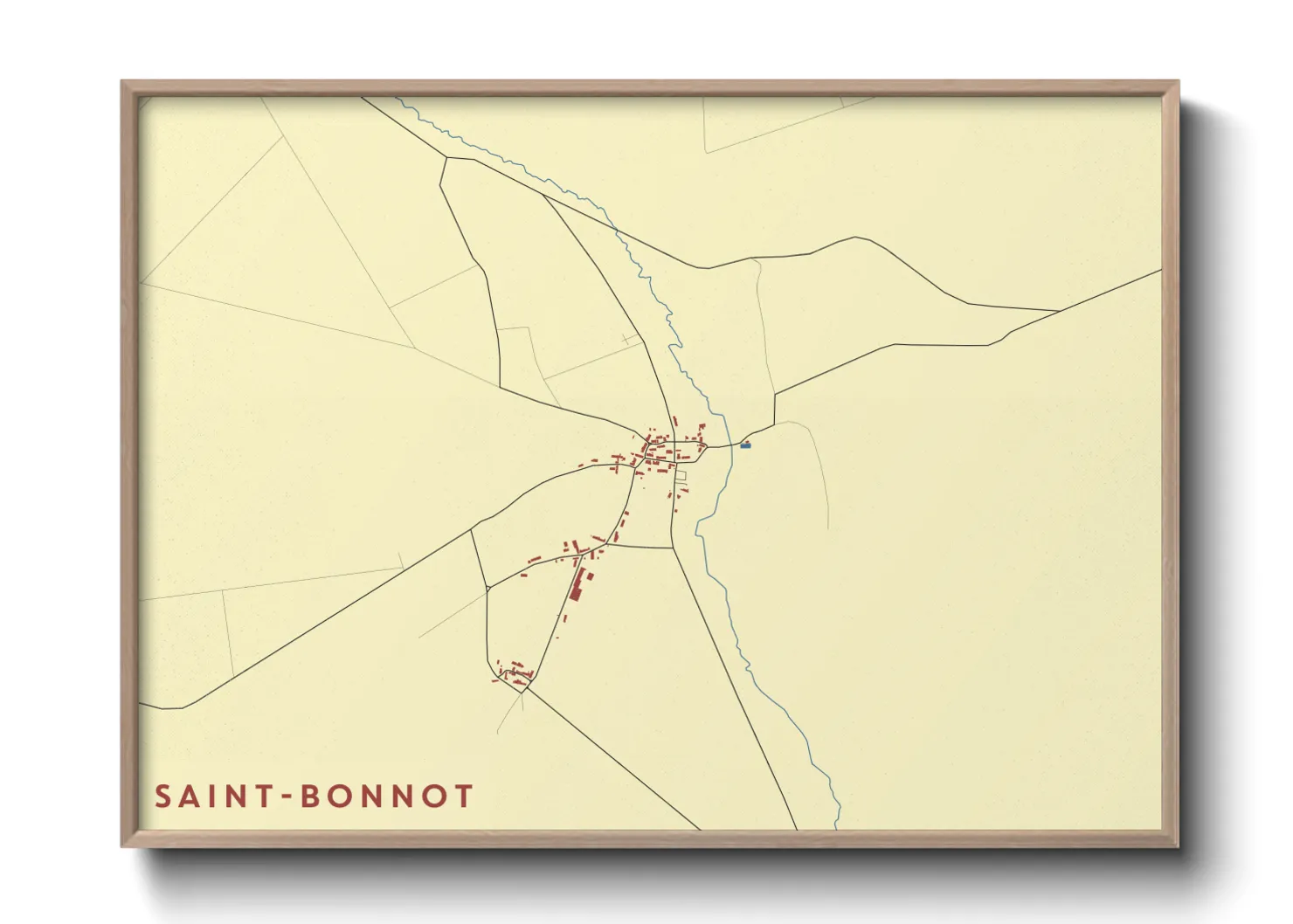 Une affiche de carte sur Saint-Bonnot