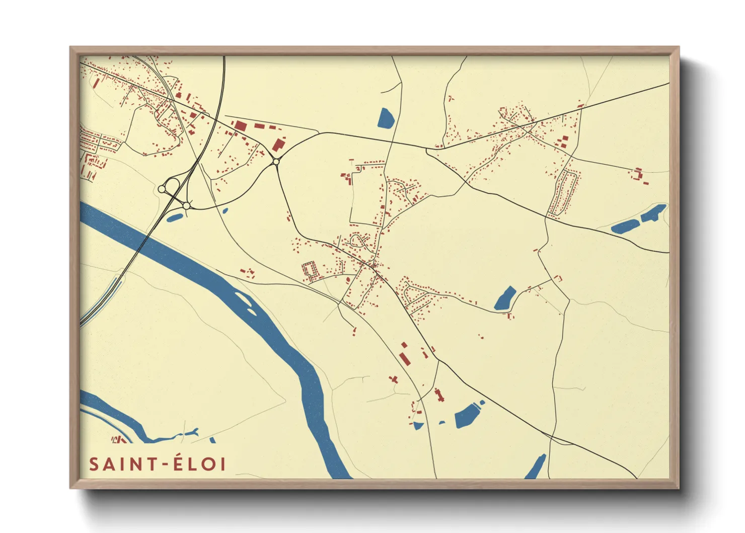 Une affiche de carte sur Saint-Éloi