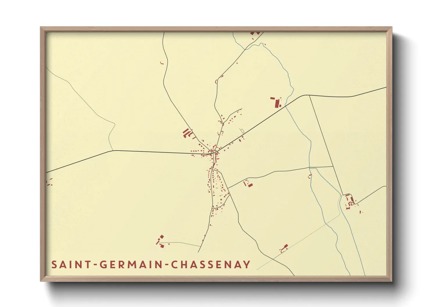 Une affiche de carte sur Saint-Germain-Chassenay