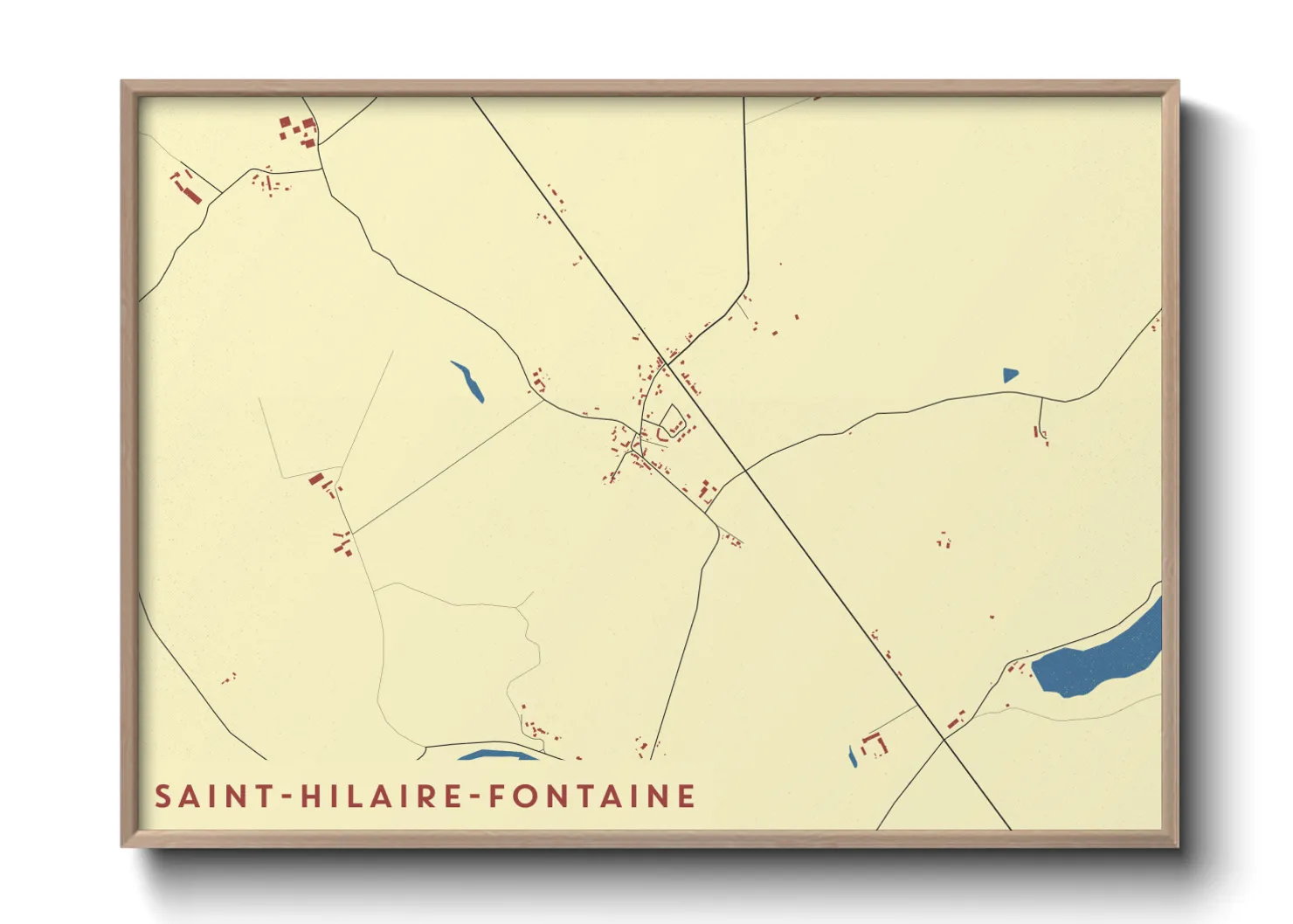 Une affiche de carte sur Saint-Hilaire-Fontaine