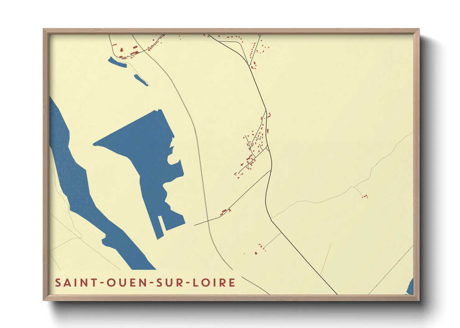 Une affiche de carte sur Saint-Ouen-sur-Loire