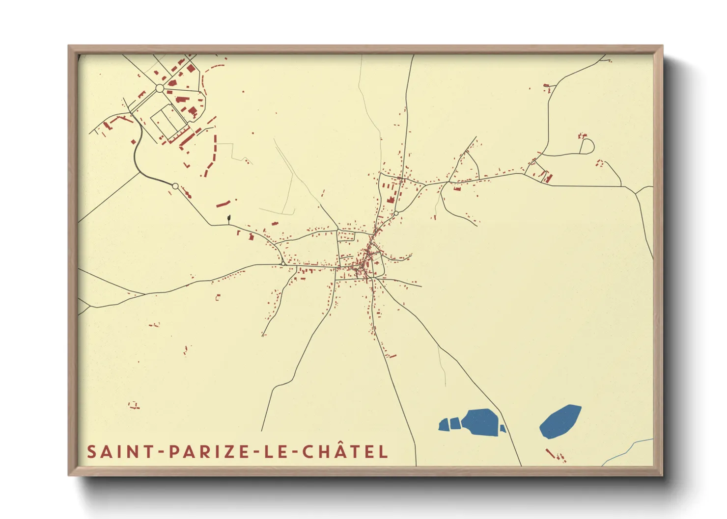 Une affiche de carte sur Saint-Parize-le-Châtel