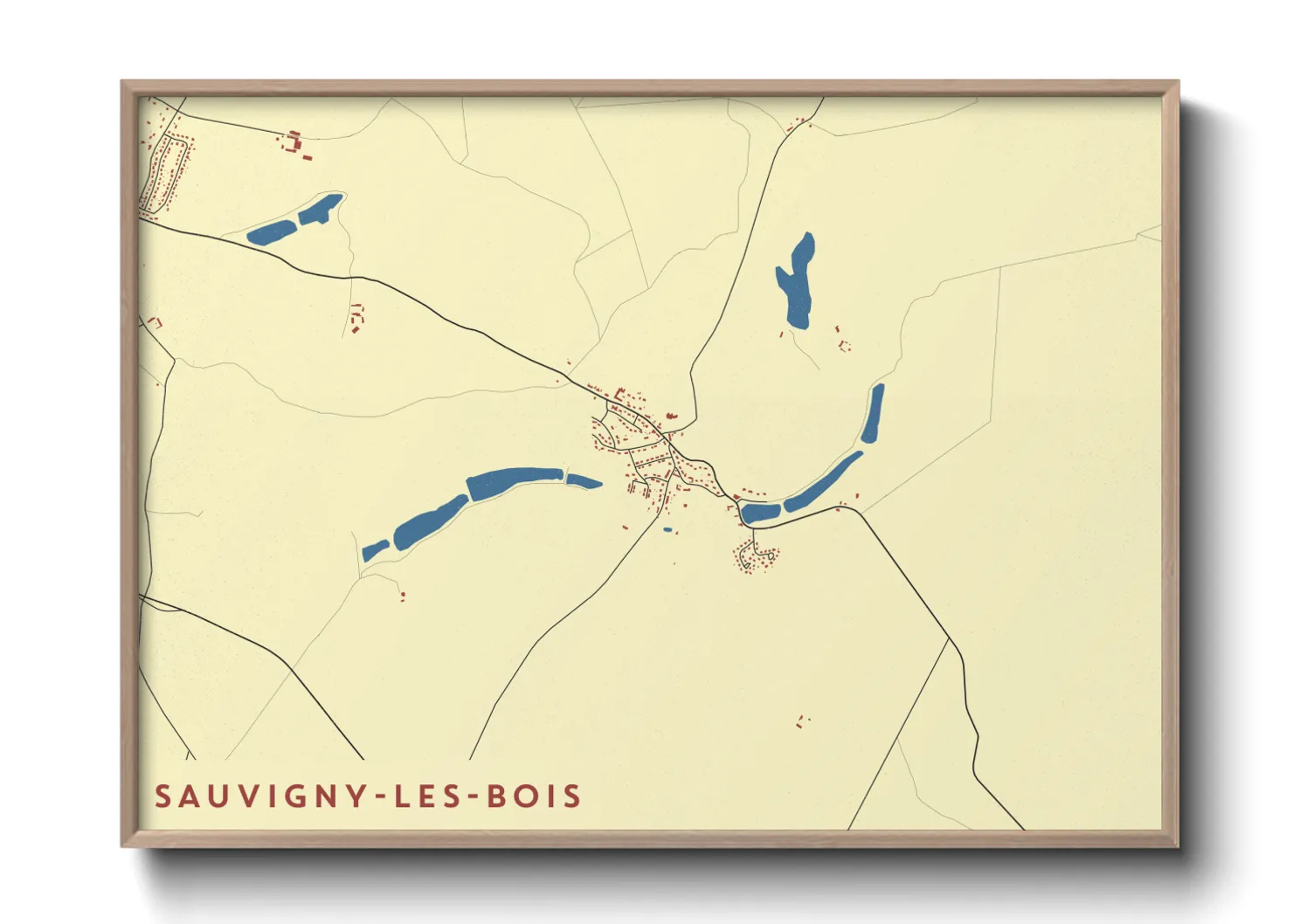 Une affiche de carte sur Sauvigny-les-Bois