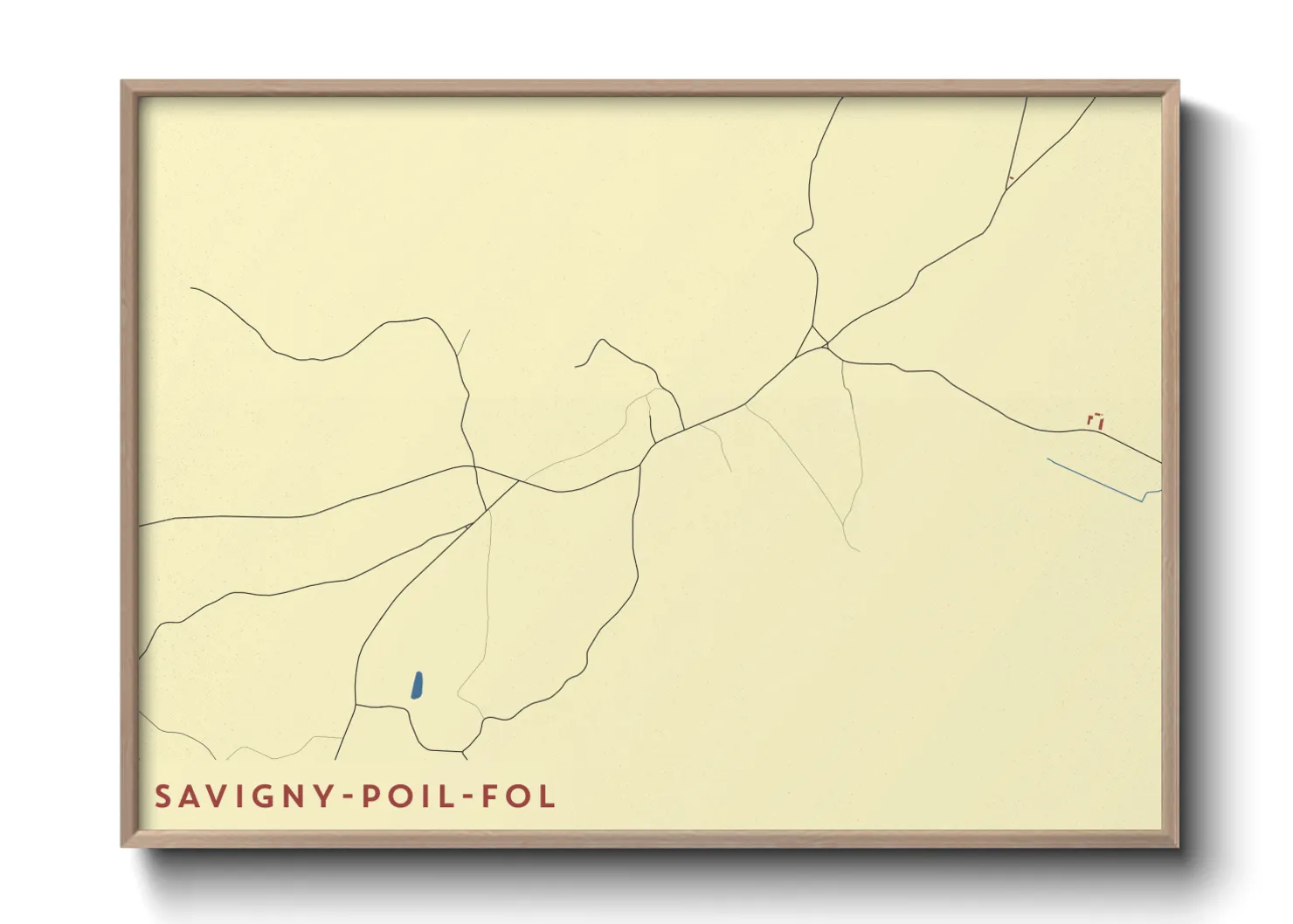 Une affiche de carte sur Savigny-Poil-Fol
