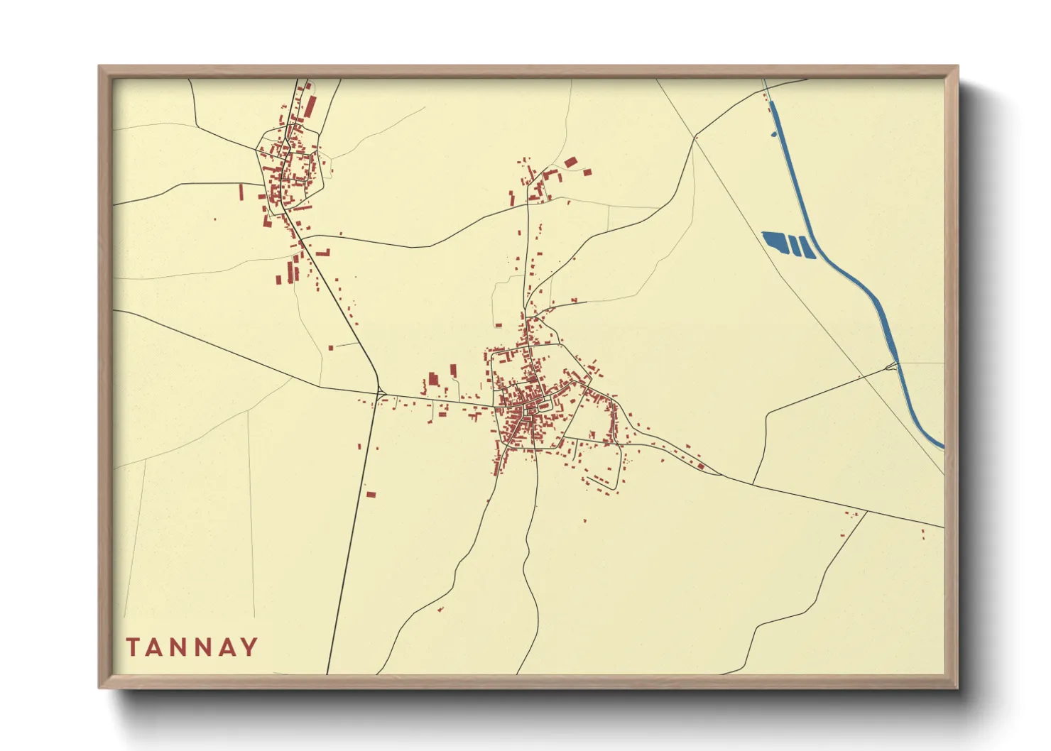 Une affiche de carte sur Tannay