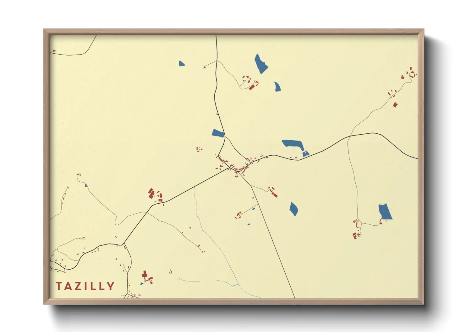 Une affiche de carte sur Tazilly