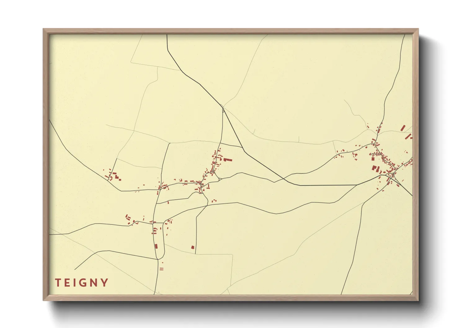 Une affiche de carte sur Teigny
