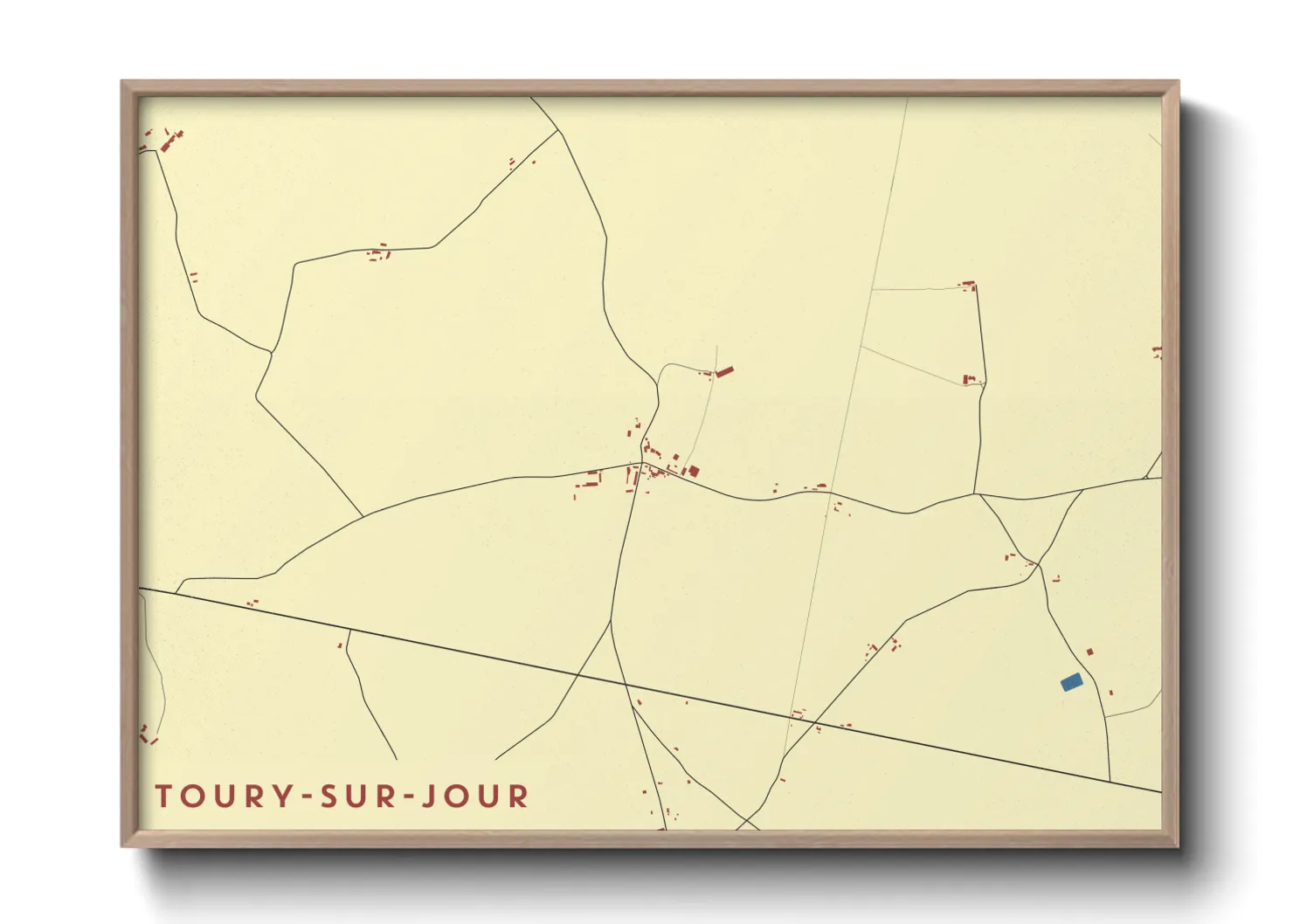 Une affiche de carte sur Toury-sur-Jour
