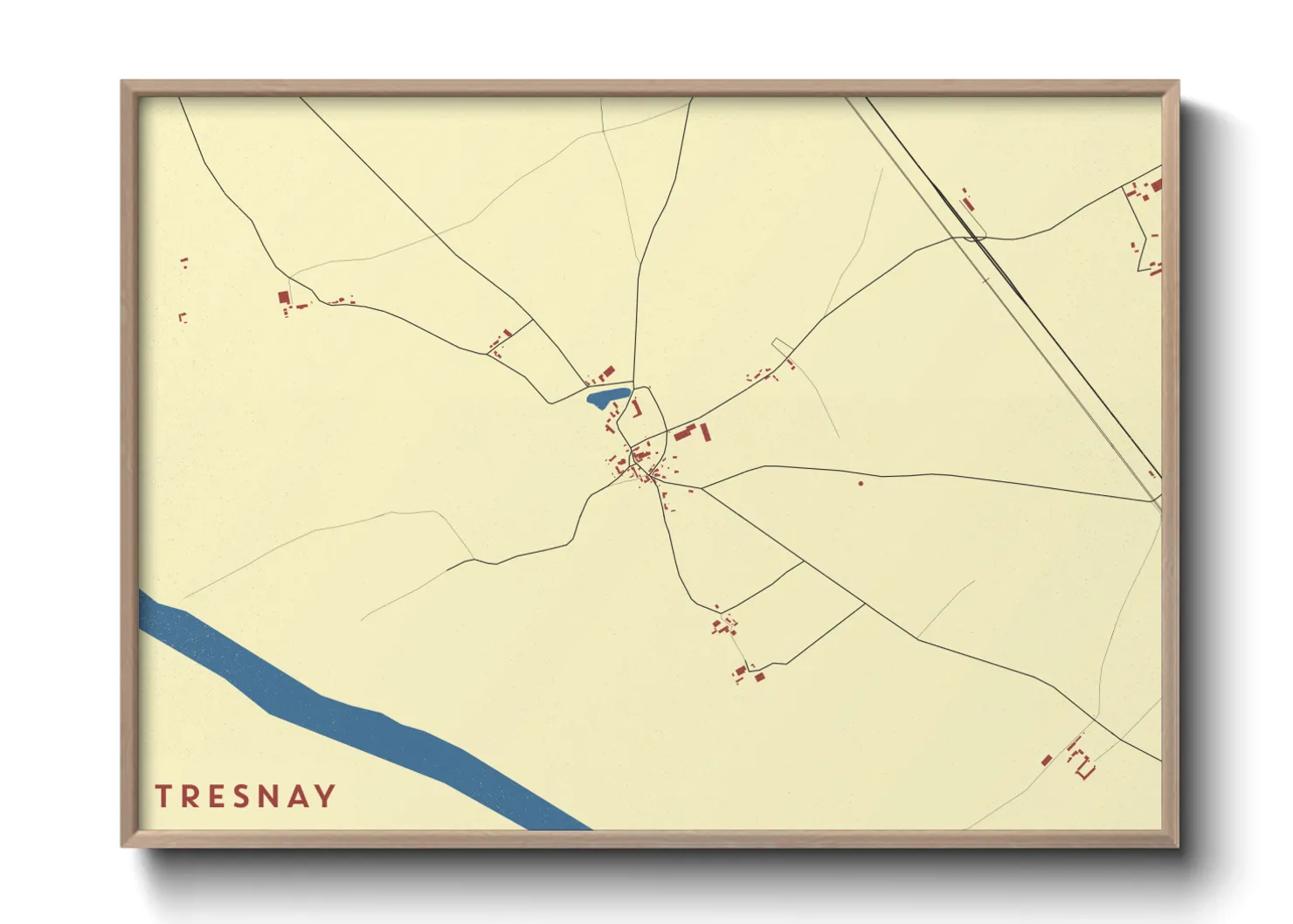 Une affiche de carte sur Tresnay