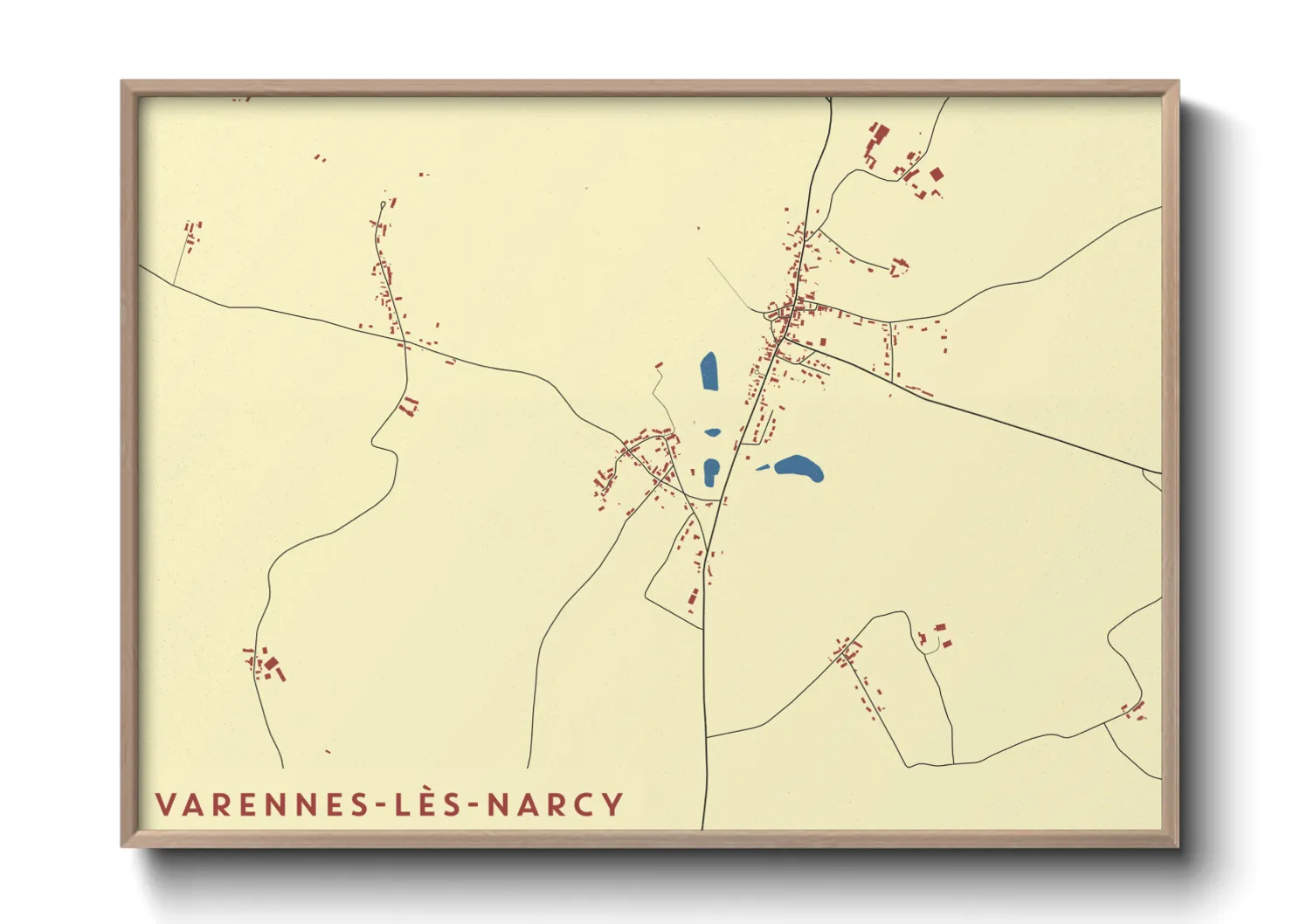 Une affiche de carte sur Varennes-lès-Narcy