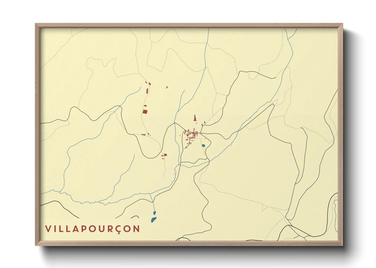 Une affiche de carte sur Villapourçon