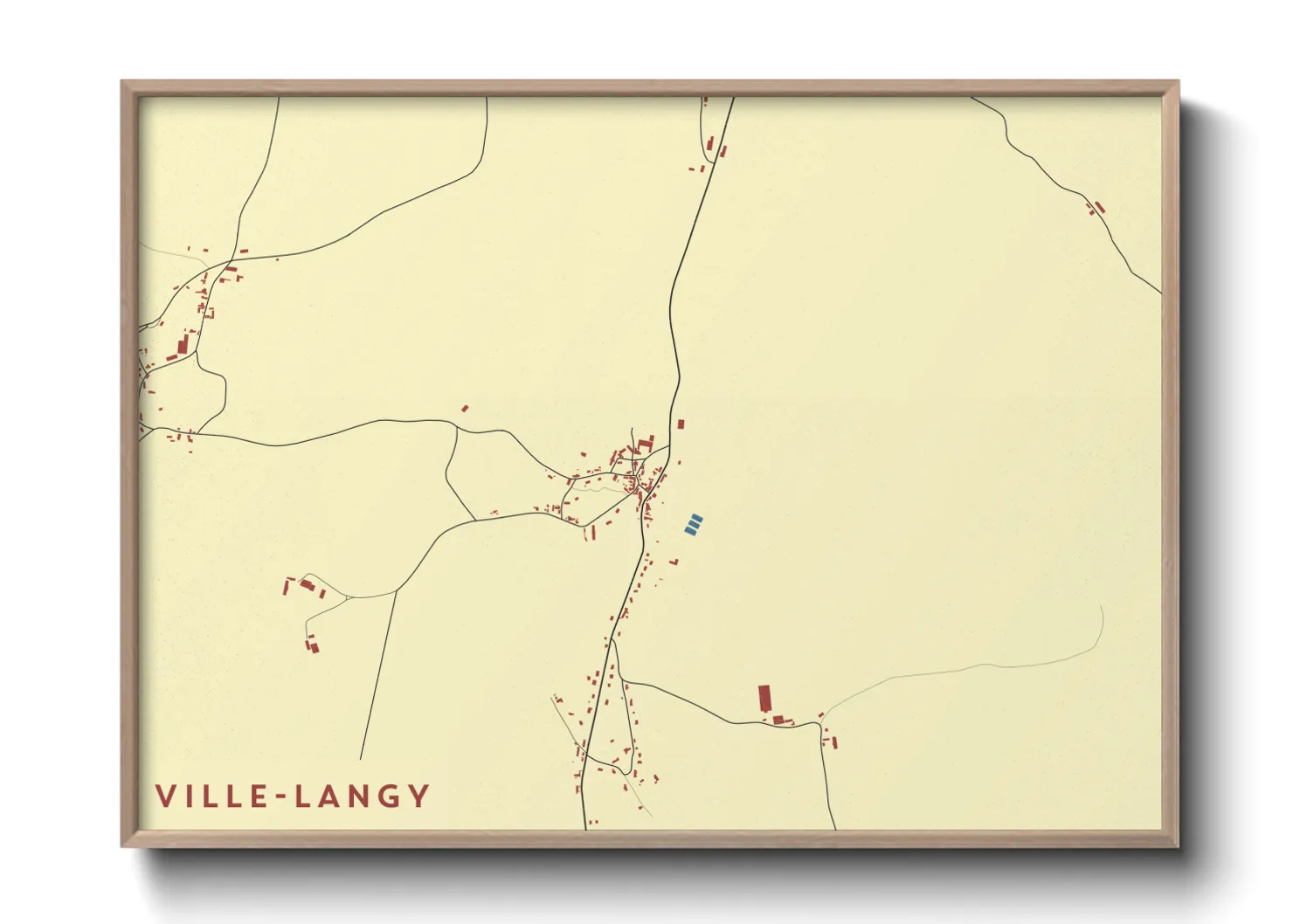 Une affiche de carte sur Ville-Langy