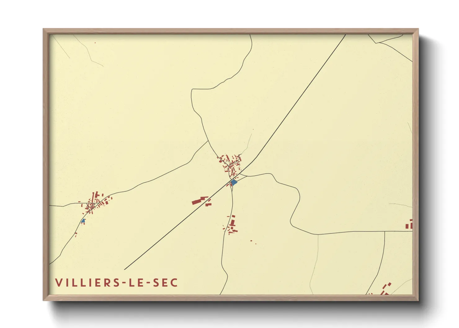 Une affiche de carte sur Villiers-le-Sec