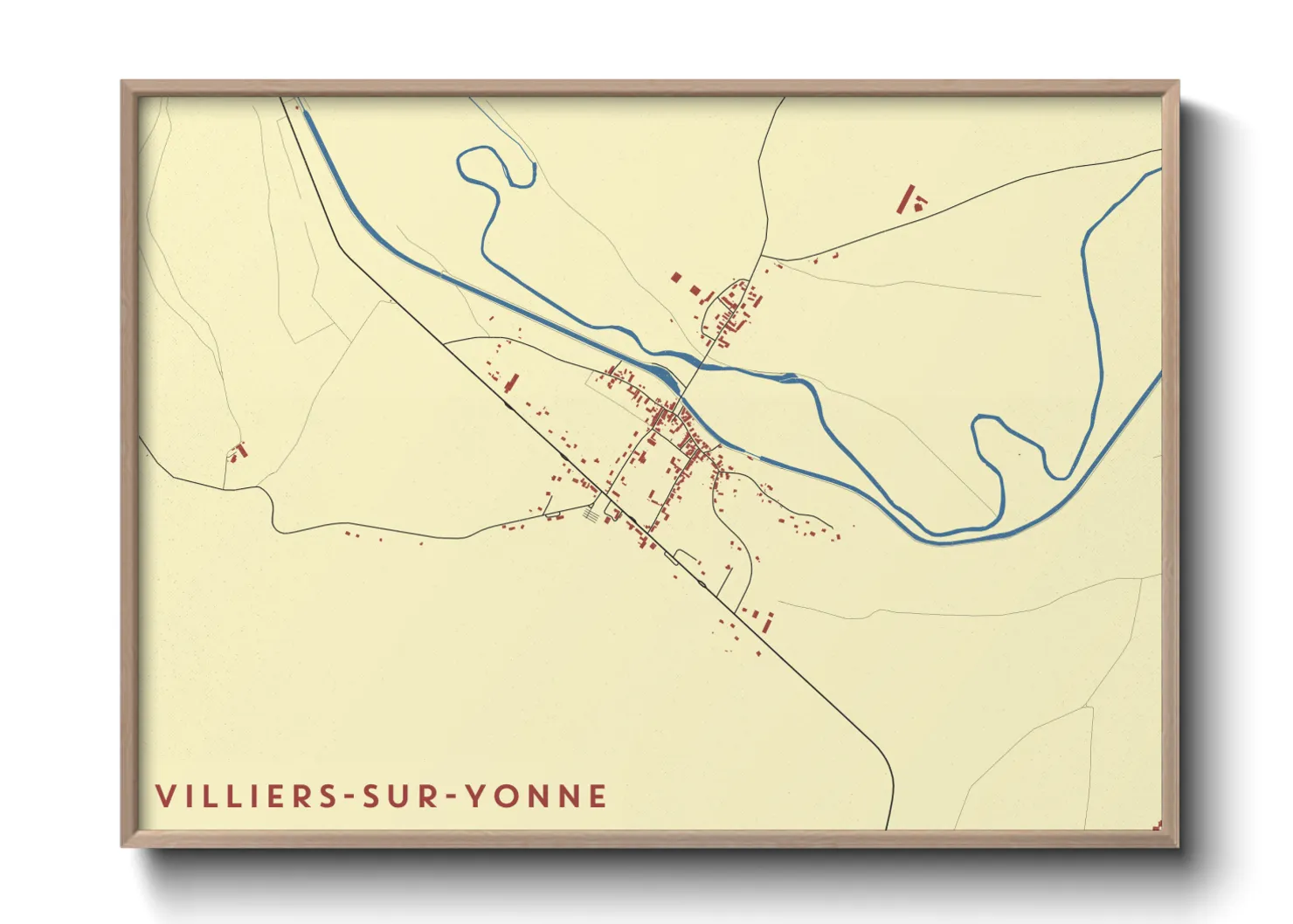Une affiche de carte sur Villiers-sur-Yonne