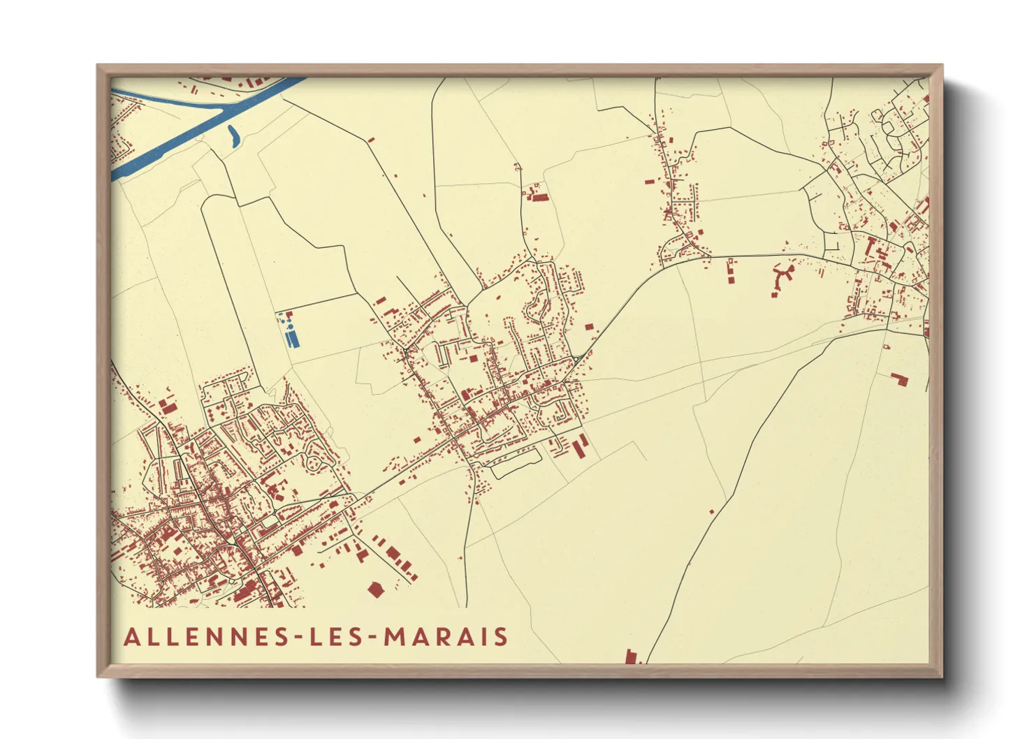 Une affiche de carte sur Allennes-les-Marais