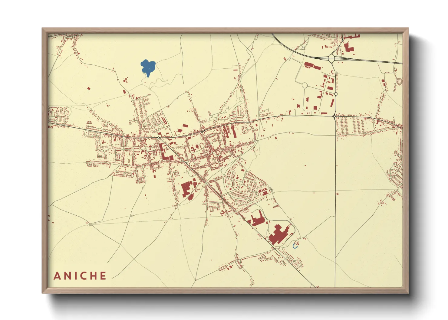 Une affiche de carte sur Aniche