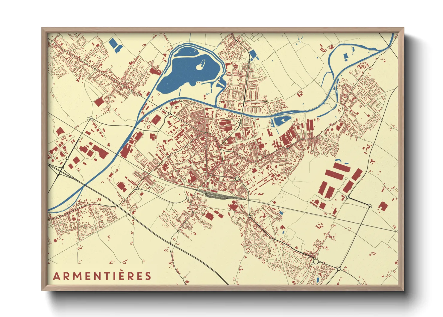 Une affiche de carte sur Armentières