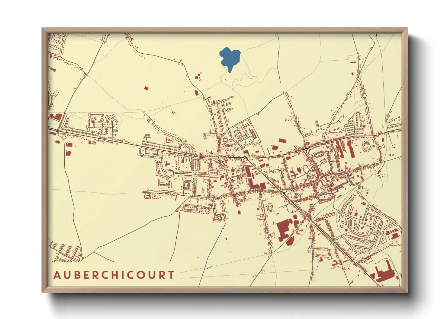 Une affiche de carte sur Auberchicourt
