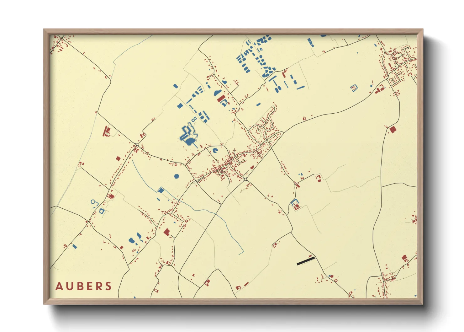 Une affiche de carte sur Aubers