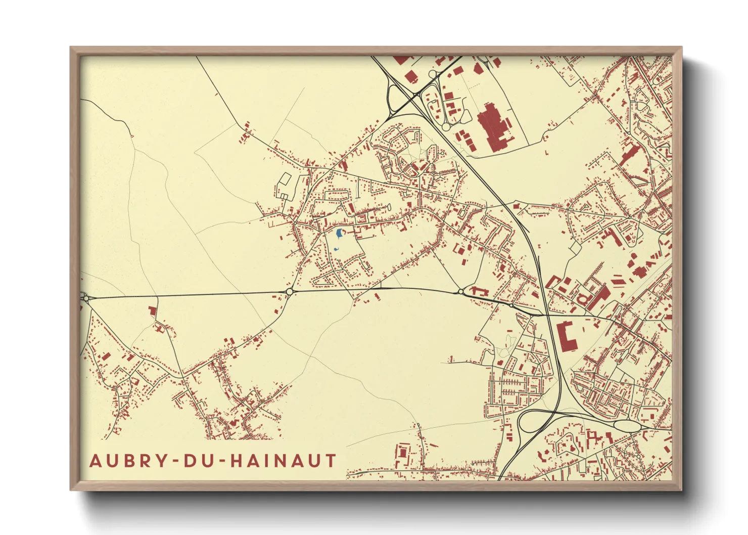 Une affiche de carte sur Aubry-du-Hainaut