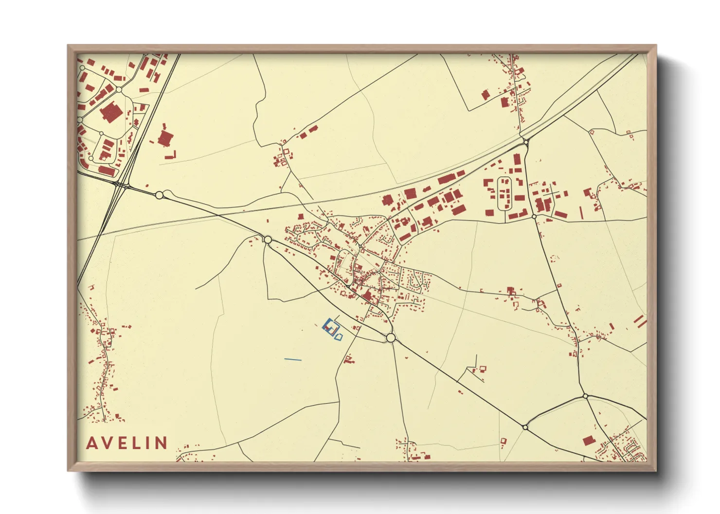 Une affiche de carte sur Avelin