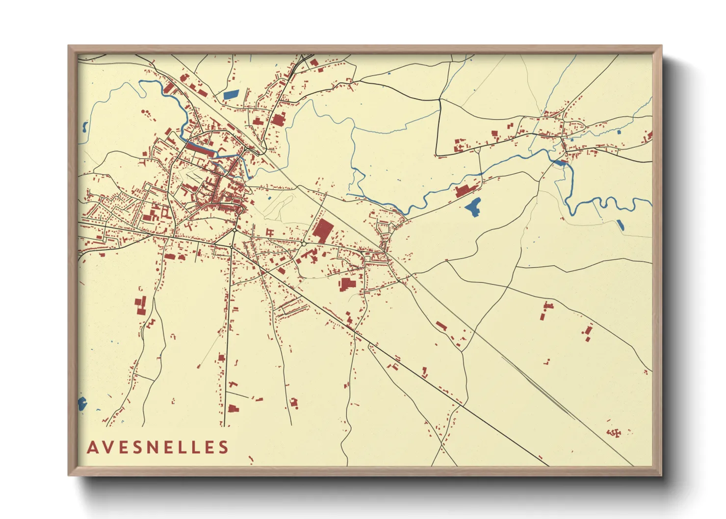 Une affiche de carte sur Avesnelles