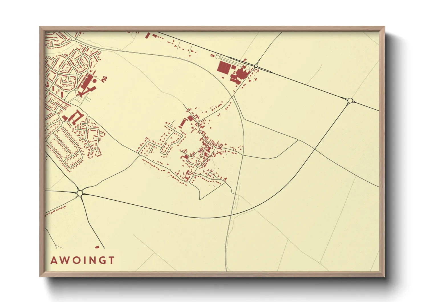 Une affiche de carte sur Awoingt